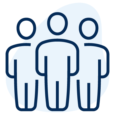 An icon of a group of three people.