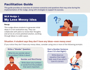 A preview of the "My Less Messy Idea" MLR facilitation guide.