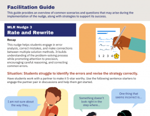 A preview of the "Rate and Rewrite" MLR facilitation guide.