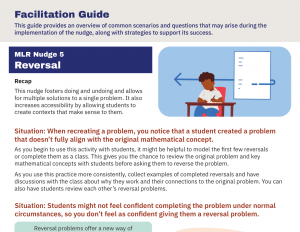 A preview of the "Reversal" MLR facilitation guide.