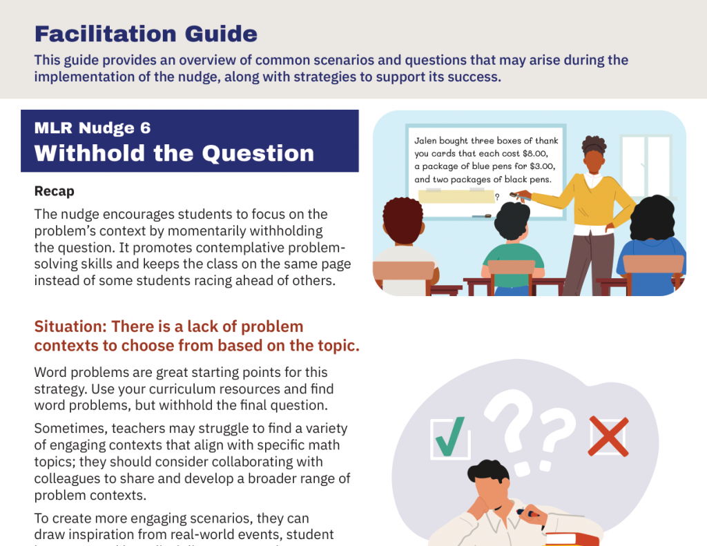 A preview of the "Withhold the Question" MLR facilitation guide.