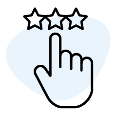 A hand pointing at three stars representing the different steps of the routine.