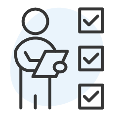 A person holding a clipboard that contains a checklist.